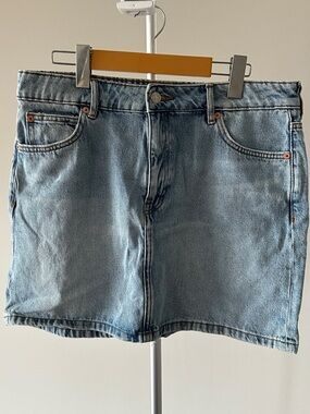 Mango Light Blue Denim Skirt